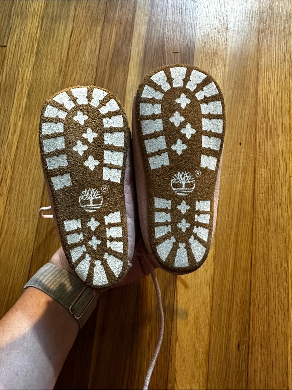Timberland Pink Suede Baby Walker Shoes